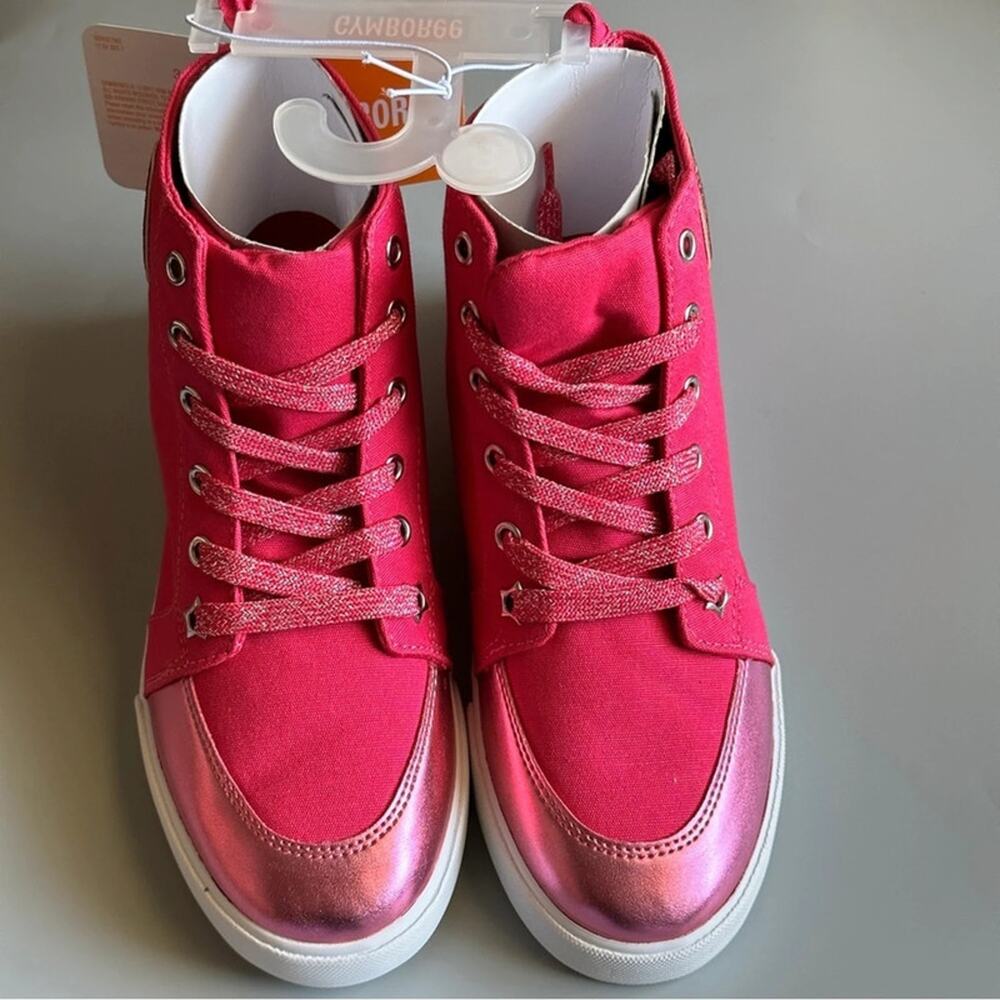 Gymboree Cosmic Club Pink High Tops Sneakers Little Girls Size 3 Brand New